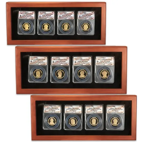 2007 2008 & 2009 Presidential Dollar Proof Set - ANACS PR70
