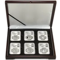 2023 Morgan & Peace Silver Dollar 6-Coin Set - NGC PF70 & MS70 FDOI Ryder