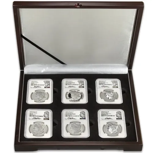 2023 Morgan & Peace Silver Dollar 6-Coin Set - NGC PF70 & MS70 FDOI Ryder