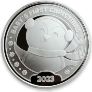 2023 Baby's First Christmas Penguin 1oz .999 Silver Round
