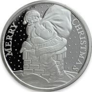 2023 Merry Christmas Santa Down the Chimney 1oz .999 Silver Round