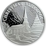 2023 Christmas Blessings Midnight Mass Church Scene 1oz .999 Silver Round