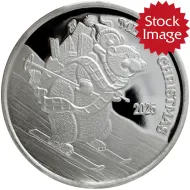 2025 Merry Christmas Skiing Polar Bear 1oz .999 Silver Round