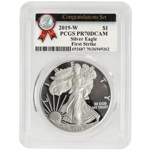 2019 W American Silver Eagle - PCGS PF 70 FS - Congratulations Set