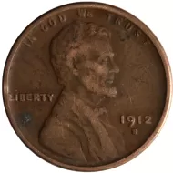 1912 S Lincoln Wheat Penny - Very Fine Details - Corrosion