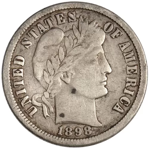 1898 O Barber Dime - Fine Details Cleaned