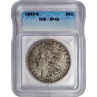 1892 S Morgan Dollar - (XF40) Extra Fine - ICG