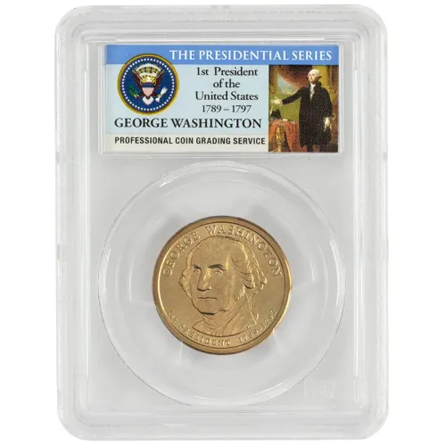 2007 George Washington Presidential Dollar - Missing Edge Lettering - PCGS MS65