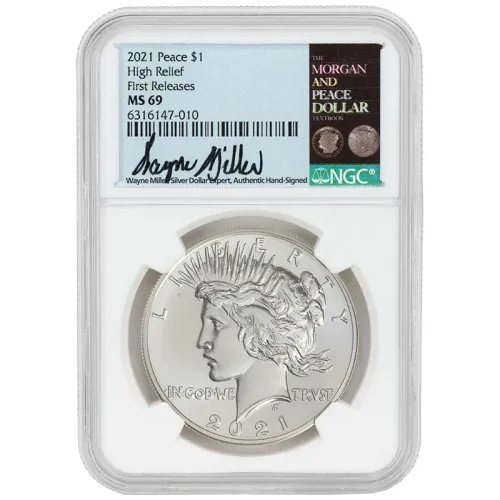 2021 Peace Silver Dollar - NGC MS69 First Releases - Wayne Miller