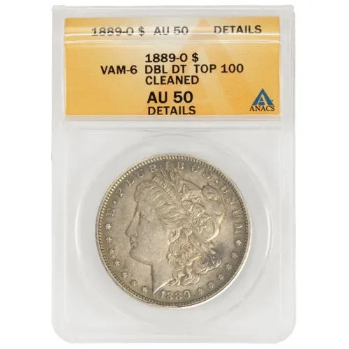 1889 O Morgan Dollar Vam 6 -  ANACS AU50 Cleaned