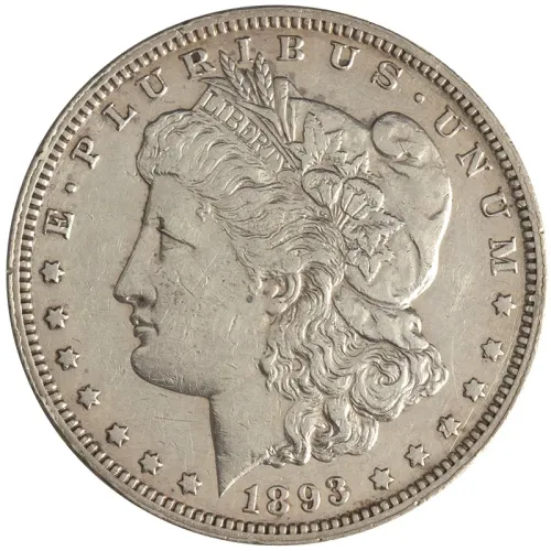 1893 Morgan Dollar - Extra Fine Details - Cleaned & Rim Ding