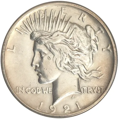 1921 Peace Dollar - AU Details - Polished