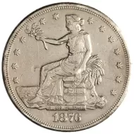 1876 S Trade Dollar - Extra Fine Details - Polished