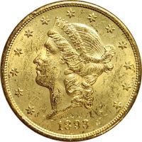 1893 S $20 Gold Liberty Double Eagle - AU (Almost Uncirculated)