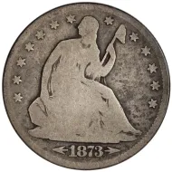 1873 CC Seated Half Dollar w/ Arrows - Good (G)