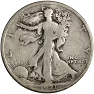 1921 Walking Liberty Half Dollar - Very Good #1