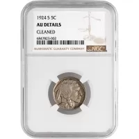 1924 S Buffalo Nickel - NGC AU (Almost Uncirculated) Details Cleaned