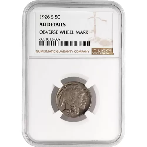 1926 S Buffalo Nickel - NGC AU (Almost Uncirculated) Details Wheel Mark
