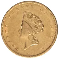 1855 $1 Gold Princess - Very Fine