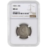 1835 Capped Bust Quarter - NGC MS61