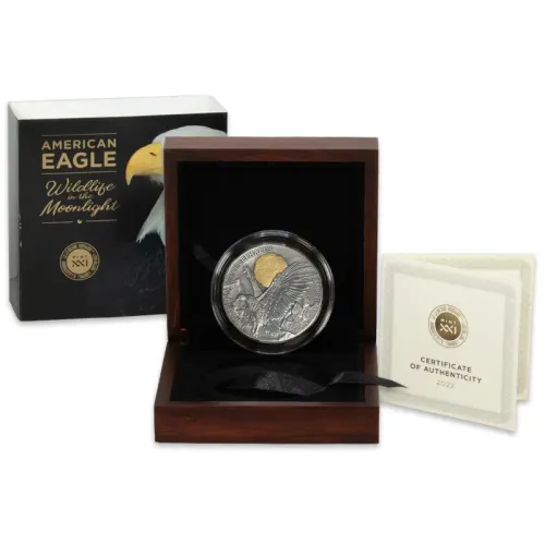 2022 Ghana 10 Cedis 2oz Silver - Wildlife in the Moonlight - American Eagle
