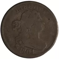 1804 1/2 Cent - Crosslet 4 Stemless - Very Good Details - Scratched